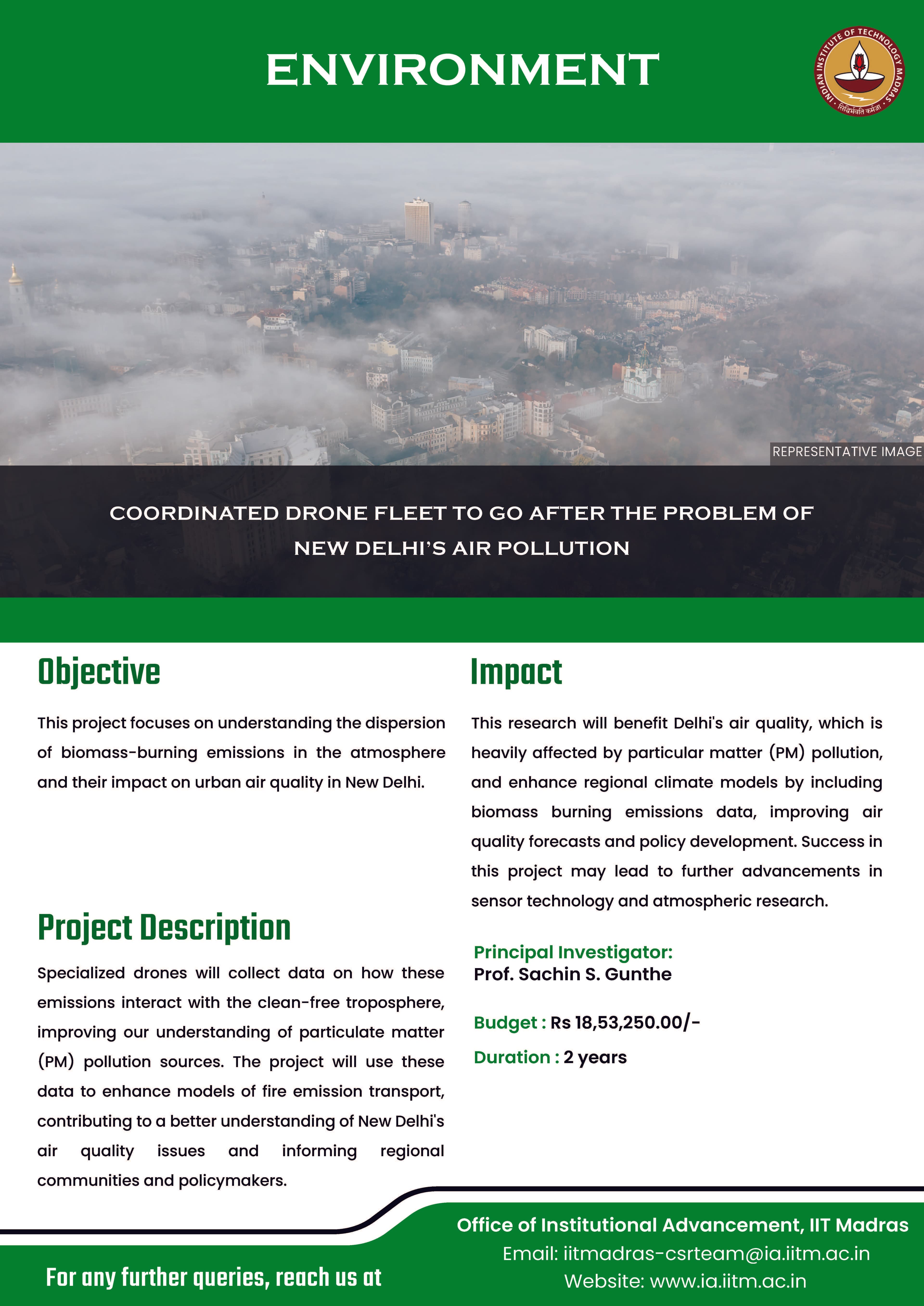 Coordinated drone fleet to go after the problem of New Delhi's air pollution