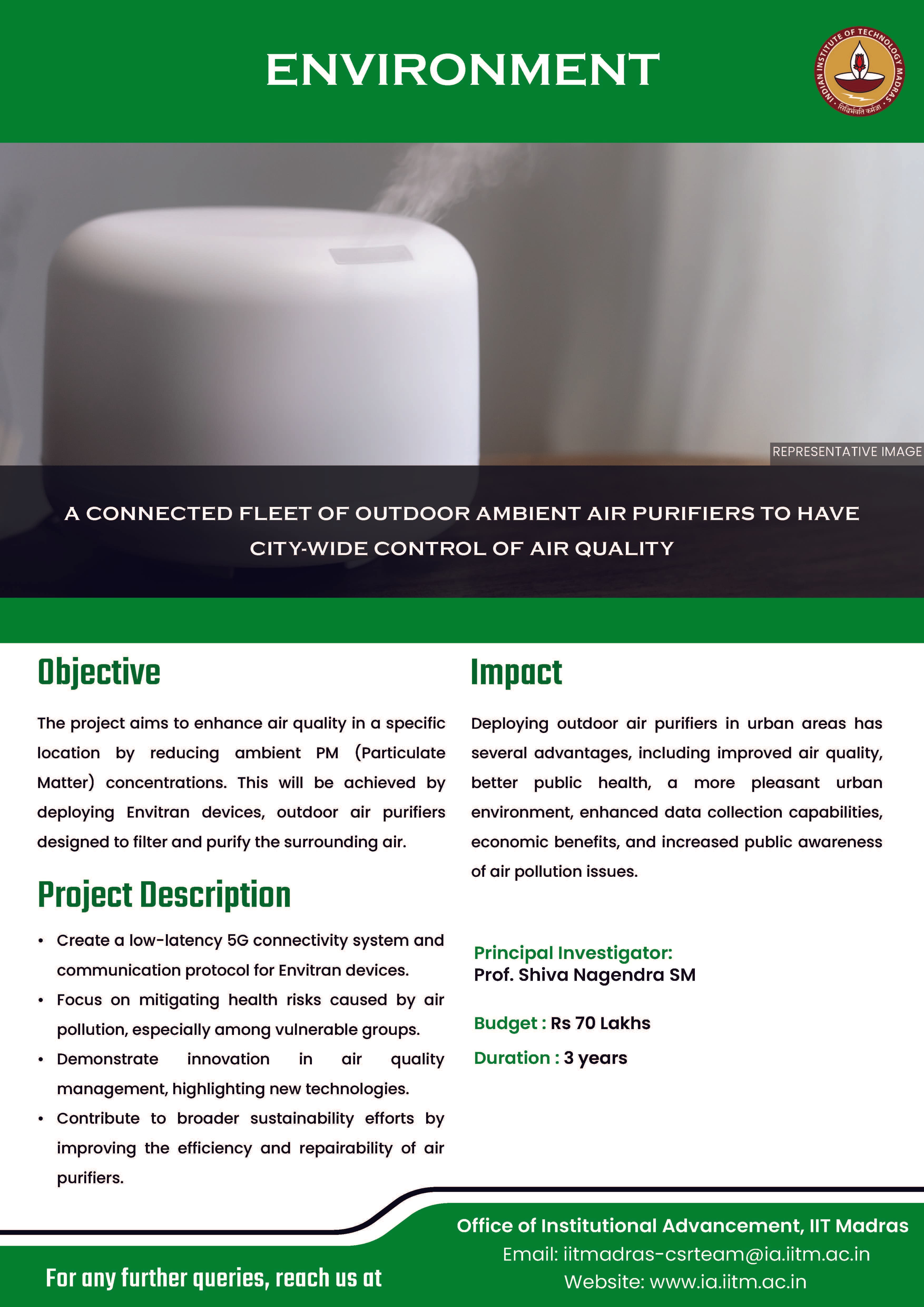 A connected fleet of outdoor ambient air purifiers to have a city-wide control of air quality
